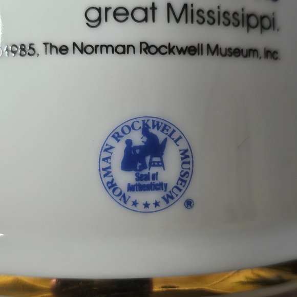 Vintage Norman Rockwell Mug 1985 River Pilot Coffee Cup 12 Ounce - Picture 9 of 13